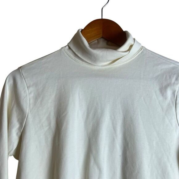 L.L. Bean ivory 100% supima cotton turtle neck shirt - Picture 2 of 5